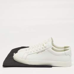 Pre Owned حذاء رياضي سان لوران أندي  جلد أبيض عنق منخفض مقاس 39