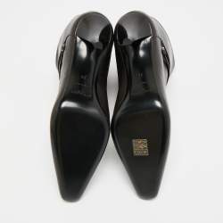 مملوكة مسبقًا حذاء بوت للكاحل سان لوران ريكي جلد بني داكن مقاس 39