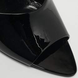 Pre Owned صندل  سان لوران ساتان أسود رومي سهل الارتداء مقاس 40