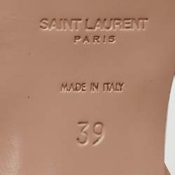 Pre Owned Saint Laurent Tribute Size 39 Beige Patent Leather Platform Sandals