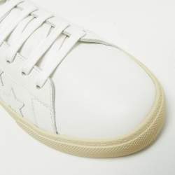 مملوكة مسبقًا Saint Laurent Court Classic Star Size 41 White/Silver Leather Low Top Sneakers