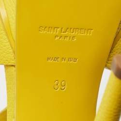 Pre Owned Saint Laurent Tribute Size 39 Yellow Leather Platform Sandals