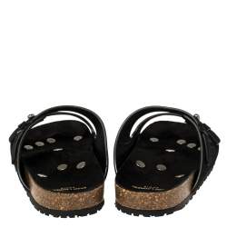 مملوكة مسبقًا صندل سلايد سان لوران باريس جيمى تو بيرد جلد سويدى أسود مقاس 39