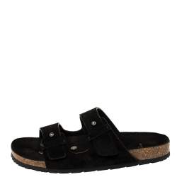 مملوكة مسبقًا صندل سلايد سان لوران باريس جيمى تو بيرد جلد سويدى أسود مقاس 39