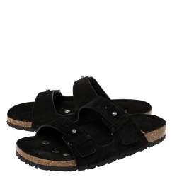 مملوكة مسبقًا صندل سلايد سان لوران باريس جيمى تو بيرد جلد سويدى أسود مقاس 39