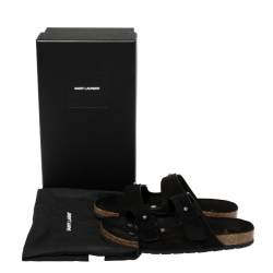 مملوكة مسبقًا صندل سلايد سان لوران باريس جيمى تو بيرد جلد سويدى أسود مقاس 39