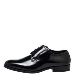 Saint Laurent Black Leather Lace Up Derby Size 38   