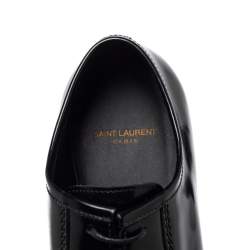Saint Laurent Black Leather Lace Up Derby Size 38   