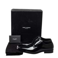 Saint Laurent Black Leather Lace Up Derby Size 38   