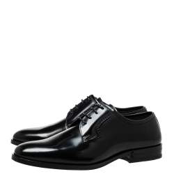 Saint Laurent Black Leather Lace Up Derby Size 38   