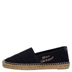 Pre Owned Saint Laurent Paris Black Canvas Espadrilles Size EU 40