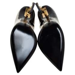 Pre Owned Saint Laurent Black Patent Leather Opyum Pointed Toe Pumps Size 38.5