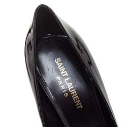 Pre Owned Saint Laurent Black Patent Leather Opyum Pointed Toe Pumps Size 38.5