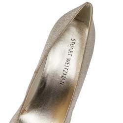 Stuart Weitzman Metallic Gold Glitter Platform Pumps Size 41