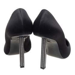 Saint Laurent Black Satin Tower Pumps Size 36.5