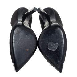 Saint Laurent Black Satin Tower Pumps Size 36.5