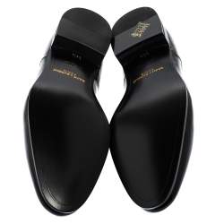 Pre Owned Saint Laurent Black Patent Leather Montaigne Lace Up Derby Size 39.5