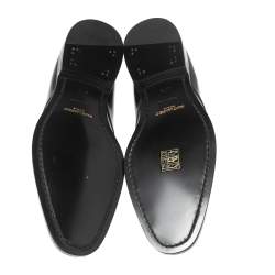 Saint Laurent Black Patent Leather Montaigne Lace-Up Derby Size 37.5
