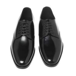 Saint Laurent Black Patent Leather Montaigne Lace-Up Derby Size 37.5
