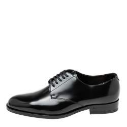 Pre Owned Saint Laurent Black Patent Leather Montaigne Lace-Up Derby Size 37.5