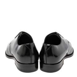 Pre Owned Saint Laurent Black Patent Leather Montaigne Lace-Up Derby Size 37.5