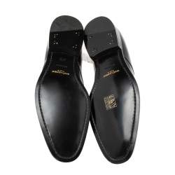 Pre Owned Saint Laurent Black Patent Leather Montaigne Lace-Up Derby Size 37.5