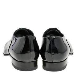 Saint Laurent Black Patent Leather Lace Up Oxfords Size 37.5