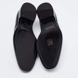 Pre Owned Saint Laurent Black Patent Leather Montaigne Lace-Up Derby Size 38.5