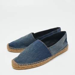 Pre Owned حذاء فلات إسبادريل سان لوران دينم أزرق مقاس 40