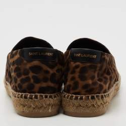 Pre Owned Yves Saint Laurent Brown Suede Slip on Loafers Size 39