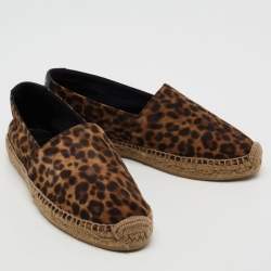 Pre Owned Yves Saint Laurent Brown Suede Slip on Loafers Size 39