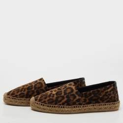 Pre Owned Yves Saint Laurent Brown Suede Slip on Loafers Size 39