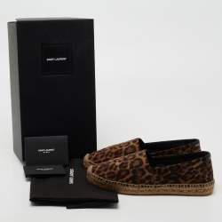 Pre Owned Yves Saint Laurent Brown Suede Slip on Loafers Size 39