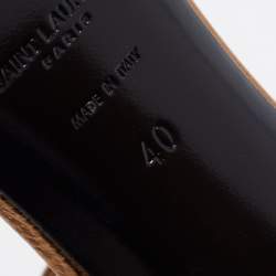 مملوكة مسبقًا Saint Laurent Gold Leather Ankle Strap Sandals  Size 40