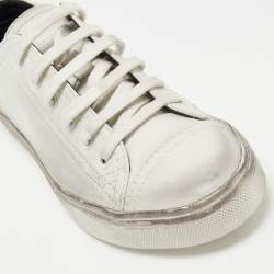 Pre Owned Saint Laurent White Leather Low Top Sneakers Size 37.5