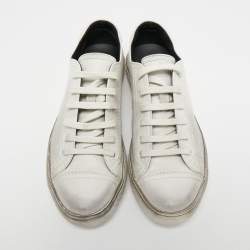 Pre Owned Saint Laurent White Leather Low Top Sneakers Size 37.5