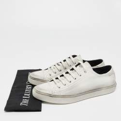 Pre Owned Saint Laurent White Leather Low Top Sneakers Size 37.5