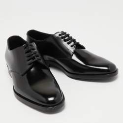 Pre Owned Saint Laurent Black Leather Lace Up Derby Size 36