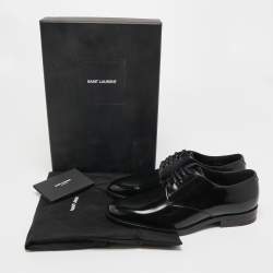 Pre Owned Saint Laurent Black Leather Lace Up Derby Size 36
