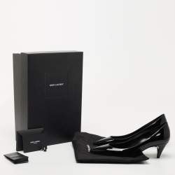Pre Owned Saint Laurent Paris Black Patent Leather Anja Pumps Size 36
