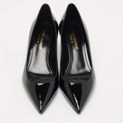 Pre Owned Saint Laurent Paris Black Patent Leather Anja Pumps Size 36