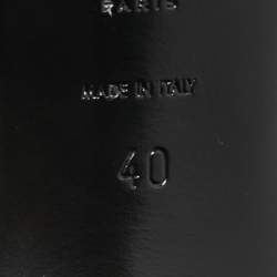 Pre Owned Saint Laurent Silver/Black Coarse Glitter and Fabric Jane Bow Ankle Strap Sandals Size 40