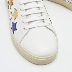 Saint Laurent White Leather Star Court Classic Low Top Sneakers Size 39