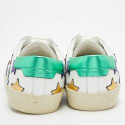 Saint Laurent White Leather Star Court Classic Low Top Sneakers Size 39