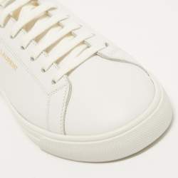 Saint Laurent Paris White Leather Andy Sneakers Size 37.5