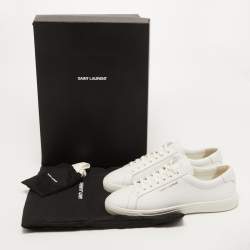Saint Laurent Paris White Leather Andy Sneakers Size 37.5