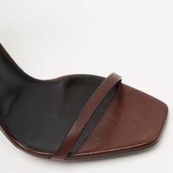 Pre Owned Saint Laurent Brown Leather Opyum Sandals Size 39