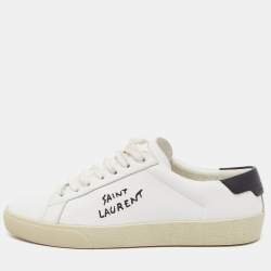 Pre Owned Saint Laurent White Leather Court Classic Sneakers Size 39