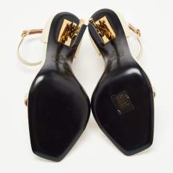 Pre Owned Saint Laurent Cream Leather  Opyum Sandals Size 39