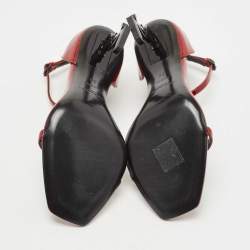 Saint Laurent Burgundy Patent Leather Opyum Sandals Size 36